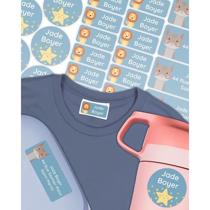 Étiquettes Autocollantes Personnalisables Pour Enfants - 70 Stickers, Lavables, Pour école Et Crèche