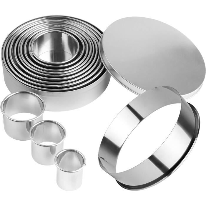 Emporte-pièces Inox Mathon – Lot De 2 Cercles De Présentation – Gris