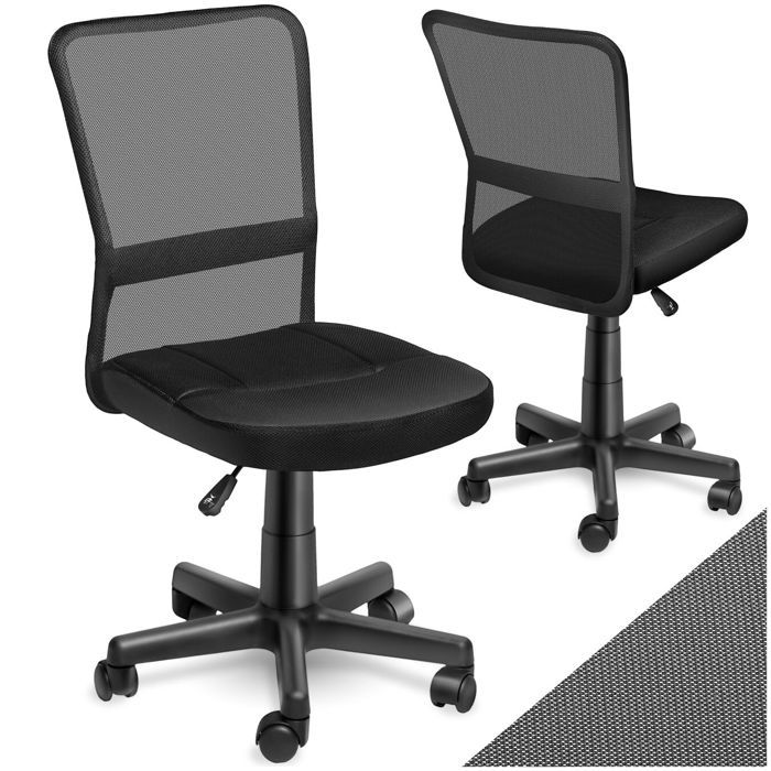 FAUTEUIL DE BUREAU - TECTAKE - Chaise de bureau PATRICK Forme ergonomique avec Revêtement en filet réglable en hauteur - Noir