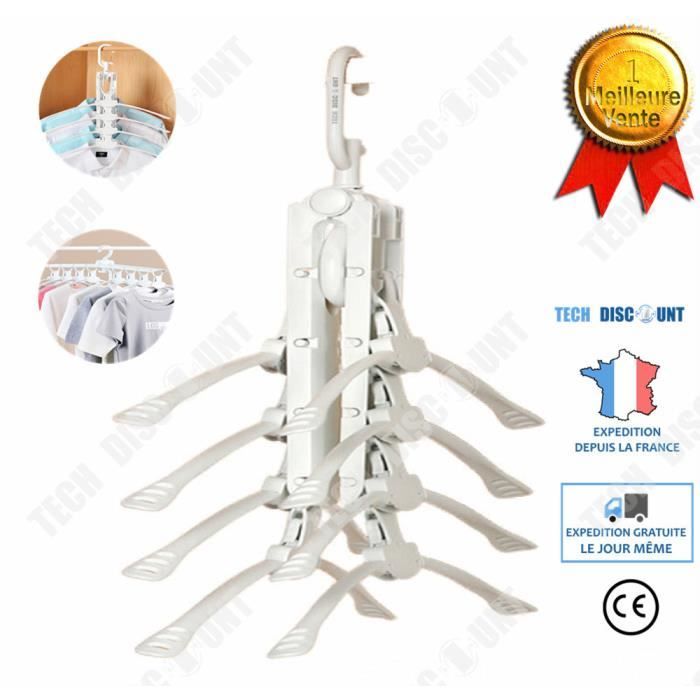 Lot De 10 Cintres En Plastique : Gain De Place, Col Court