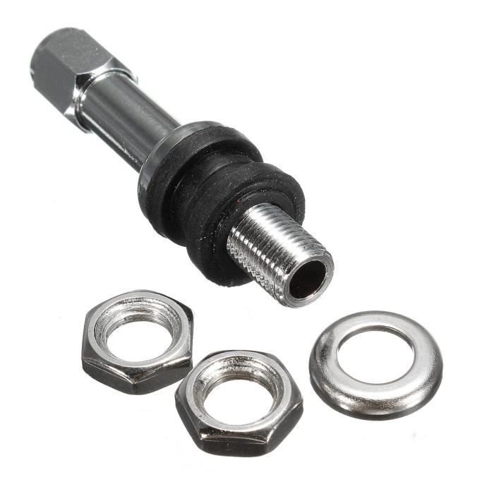 Valves De Pneu En Métal Noir - Lot De 8, Diamètre 11.3 Mm, Longueur 45 Mm, Pour Jantes Alu Voiture/SUV