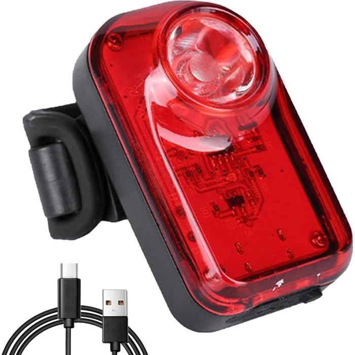 Feu Arrière De Vélo Usb Feu Stop Étanche Ipx4 Sangle En Caoutchouc Rechargeable Pour Vélo