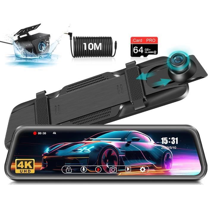 Dashcam Voiture Avant 2K Avec WiFi - Résolution 2560x1440P - Carte 64 Go Incluse - Vision Nocturne, Détection De Choc - Compatible Application