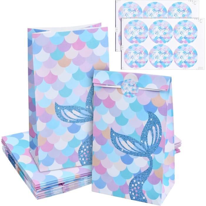 GOMANCHE Lot De 60 Sachets Bonbons Anniversaire - Sacs Cadeaux Colorés Avec Poignées Pour Fêtes Enfants
