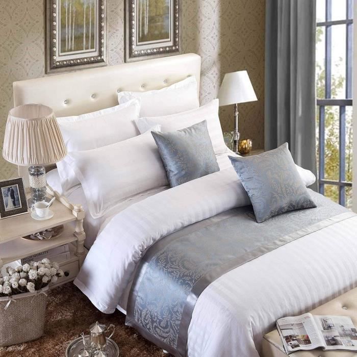 Chemin De Lit Hôtel Morbuy Jacquard Doux Beige 45x210 Cm – Élégant & Anti-Décoloration