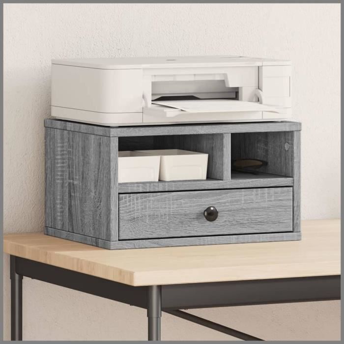 Support D'imprimante VidaXL En Chêne Artisanal 40x32x22,5 Cm - Bois D'ingénierie, Capacité 30 Kg - 6