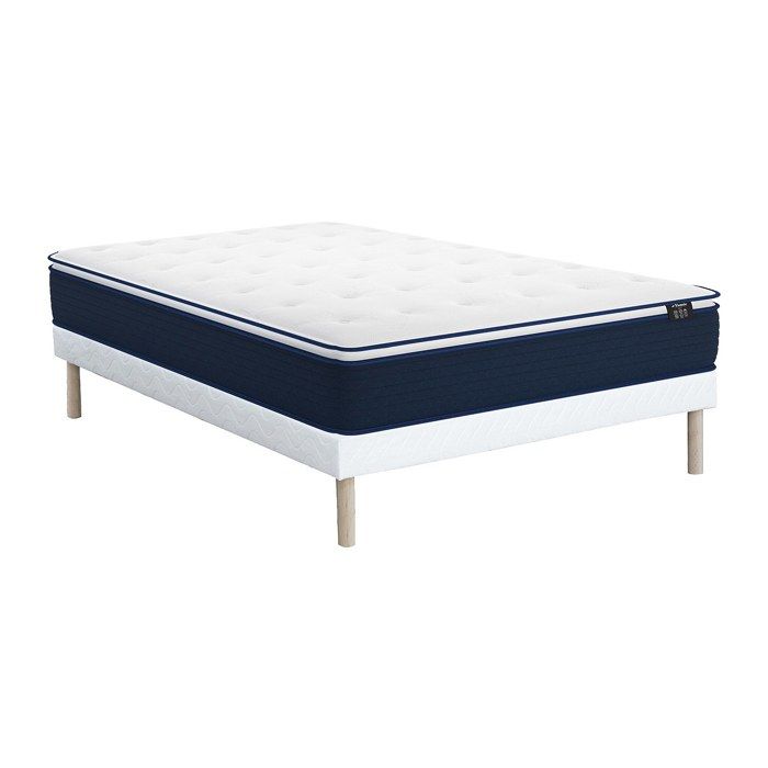 Ensemble 160 x 200 cm sommier + matelas ressorts ensachés et surmatelas intégré ép.24cm - ALTIER de YSMÉE Ensemble 160 x 200 cm sommier + matelas ressorts ensachés et surmatelas intégré ép.24cm - ALTIER de YSMÉE