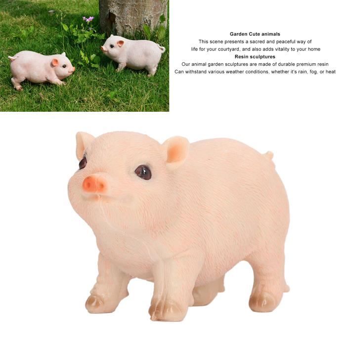 Statue de cochon en résine de jardin VGEBY Figurine d'animaux en