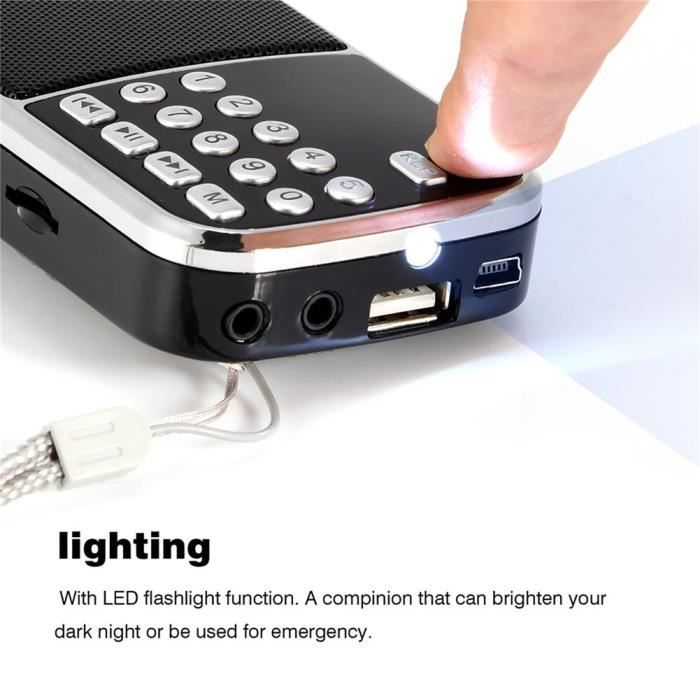 Haut-Parleur Coran Numérique Anlising - Lecteur MP3 Avec Télécommande - 8Go TF FM - Portable Rechargeable
