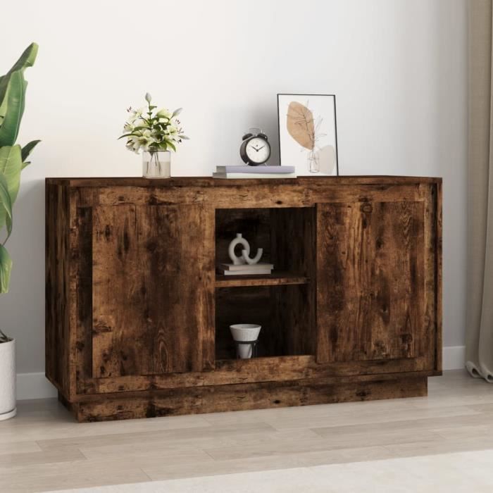 vidaXL Buffet chêne fumé 102x35x60 cm bois dingénierie 831882