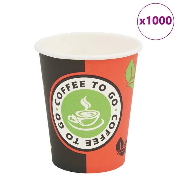 100 Gobelets En Carton Verts Jetables - Écologiques, Résistants Au Chaud Et Au Froid - 5
