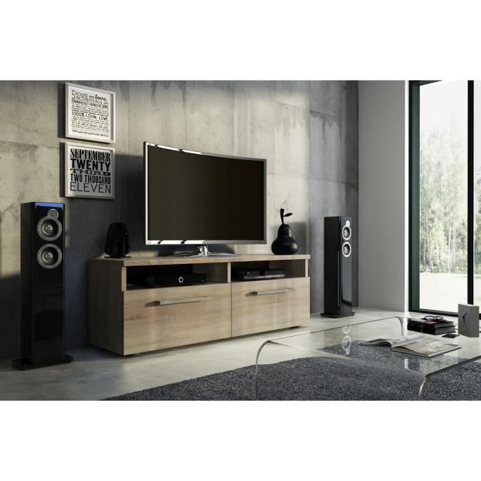 VIVALDI Meuble TV - BONN - 100 cm - chêne sonoma clair sans LED - style moderne