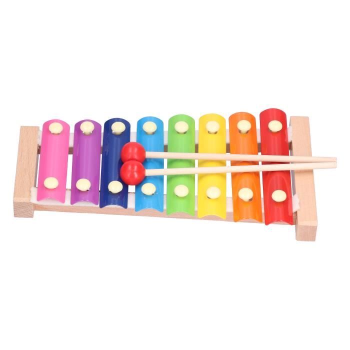 Xylophone Pour Enfants 25 Notes - Clés En Aluminium Coloré - Avec Boîte De Rangement Jaune