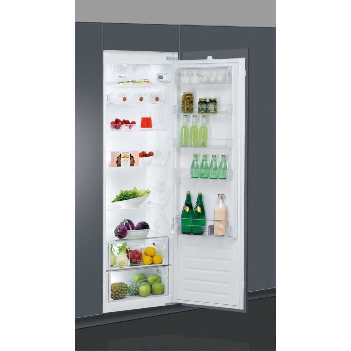 WHIRLPOOL ARG180701 - Réfrigérateur encastrable, 177,6 cm, 314 L, Blanc, A+, Charnières glissières, Froid brassé, 6ème Sens