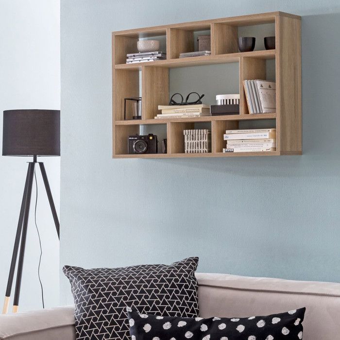 WOHNLING étagère murale WL5.809 Sonoma étagère suspendue étagère murale bibliothèque en bois Petit WOHNLING étagère murale WL5.809 Sonoma étagère suspendue étagère murale bibliothèque en bois Petit