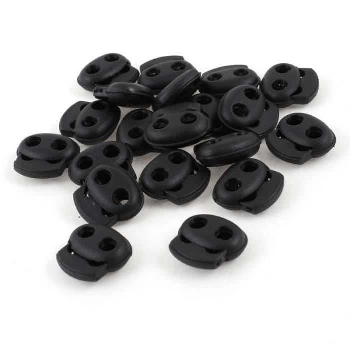 100 Pièces Bouchon De Cordon, 5 Sortes Serrure De Corde Double Trou AVCE 4M Corde à Ressort, Ajusteur De Cordon Élastique En Plastique, Stop Serre Cordons Pour Sac à Dos, Fixer Lacets