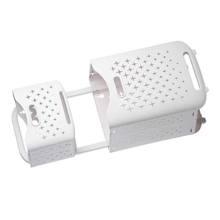 Meuble Bambou 2 En 1 Avec Panier à Linge 43L - Étagères Rangement Salle De Bain 95cm