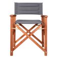 Chaise pliante en bois d'eucalyptus FSC® anthracite - CASARIA - Confortable et durable-1