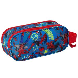 Trousse Scolaire Spiderman Rouge - Collection Officielle - Dimensions 23x8cm - Pour école Et Fournitures