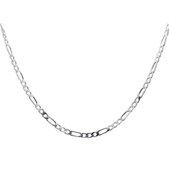 Chaîne Maille Figaro 1+1 En Argent 925 Rhodié Pour Homme - Largeur 6mm, Neuve Avec étiquette