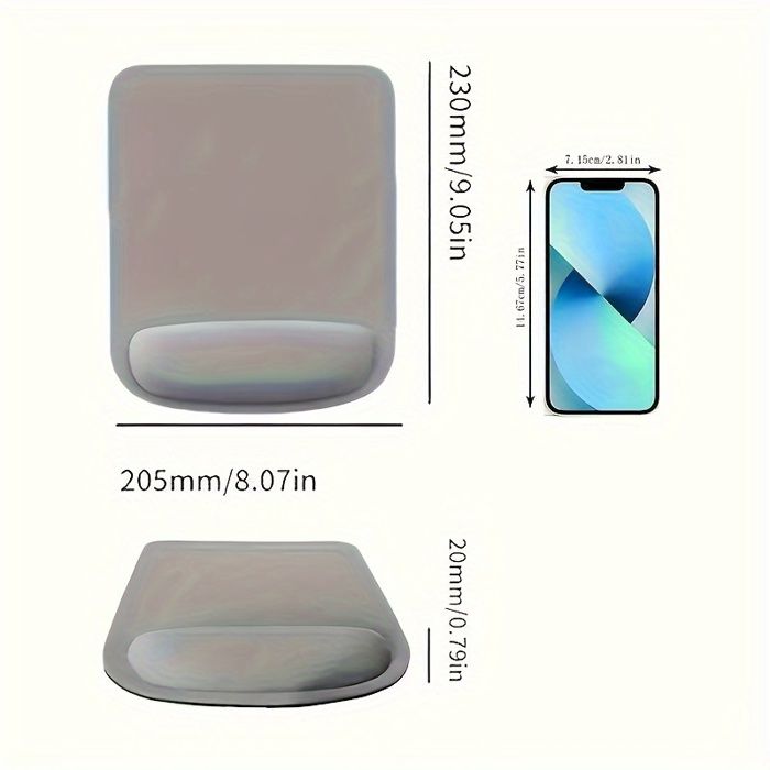 Tapis De Souris Ergonomique 1 Pièce Avec Support De Poignet, Base Antidérapante Confortable-noir - Informatique