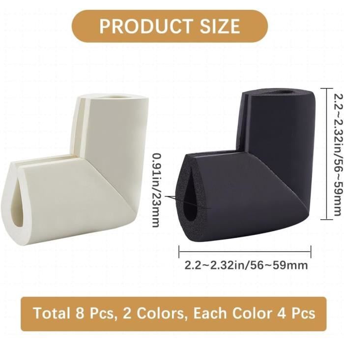 8 Protecteurs D'angle En Plastique Blanc - Dimensions 40x110mm - Pour Protéger Les Coins De Murs Ou Meubles