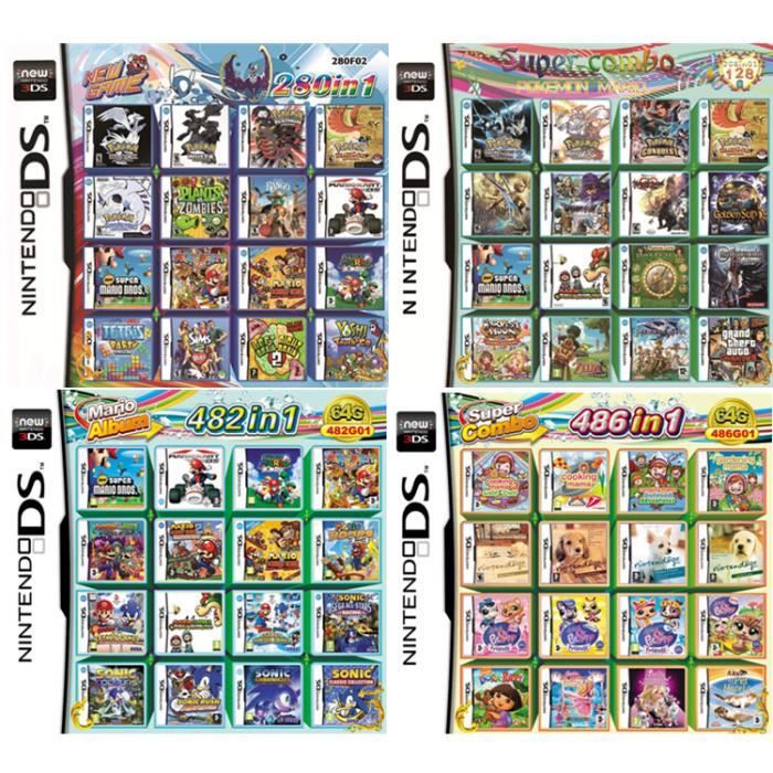 Cartouche de jeu DS Mario Multicart pour Nintendo DS NDSL NDSi 3DS 2DS(482  en 1 ,486 en 1 ,208 en 1 ,280 en 1 ,)gros rabais! - Cdiscount