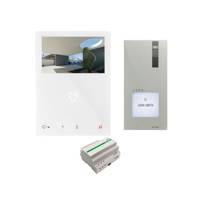 Kit interphone Vidéo système Comelit 2 fil mini-mains-libres et place 8461V  - Cdiscount Bricolage