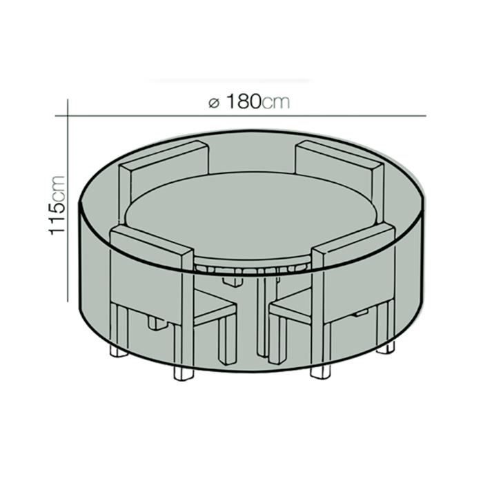 Housse de protection pour table ronde - JUANIO - Diamètre 180 x H115 cm ...