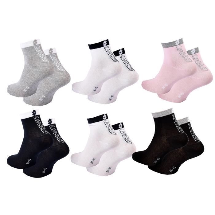 Chaussettes Femme LOTTO Pack de 6 paires QUARTER 2114 Pack de 6 paires quarter 2114 Cdiscount Pret a Porter