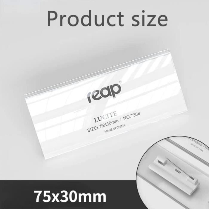 Porte-badges PVC Transparent - Lot De 24 | Dimensions 9x5,6 Cm, étanche, épingle Métal | Pour Entreprises, événements, écoles