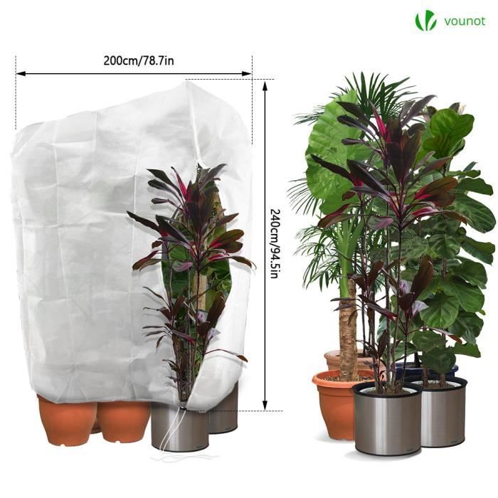 Housse d'hivernage plante et pot avec zip 100g/m² 0,4 x 1,50 m