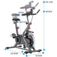 Vélo d’Appartement à l'Intérieur Vélo Biking Fitness Résistance Ajustable Écran LCD Charge Maximale 150kg Roue Inertie13kg-Gris-2