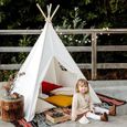 Tente de Jeu Tipi pour Enfants avec Guirlande - FREOSEN - Motif hibou - 120x120x159cm - Coton et Bois-2