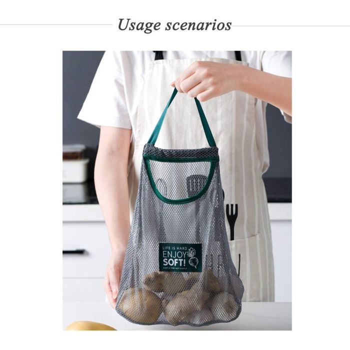 Filet De Course Fruits Lot de 2 filets de rangement réutilisables pour la cuisine, sac de ...