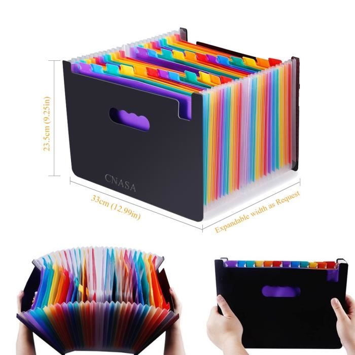 Trieur A4 Extensible à 8 Compartiments - Porte-documents En Plastique Robuste, Fermeture à Pression, Idéal Bureau Ou Maison