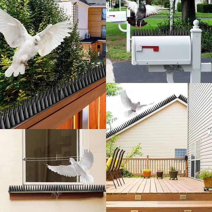 Pic Anti-pigeon 10 M - 24 Pointes Plastique Pour Balcon, Toit, Clôture | Répulsif Oiseaux Sans Blessure