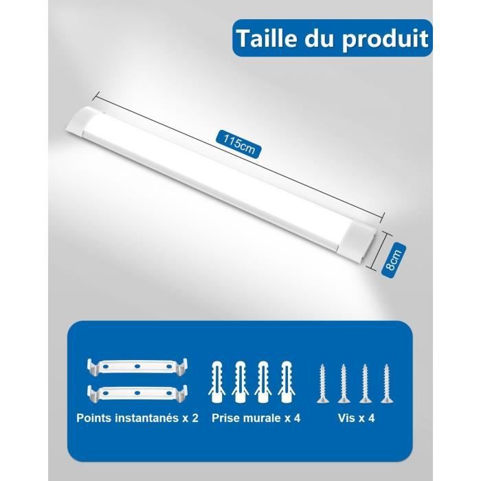 Viugreum Réglette LED 120cm, 40W Tube LED 4800LM | FindTheDeal