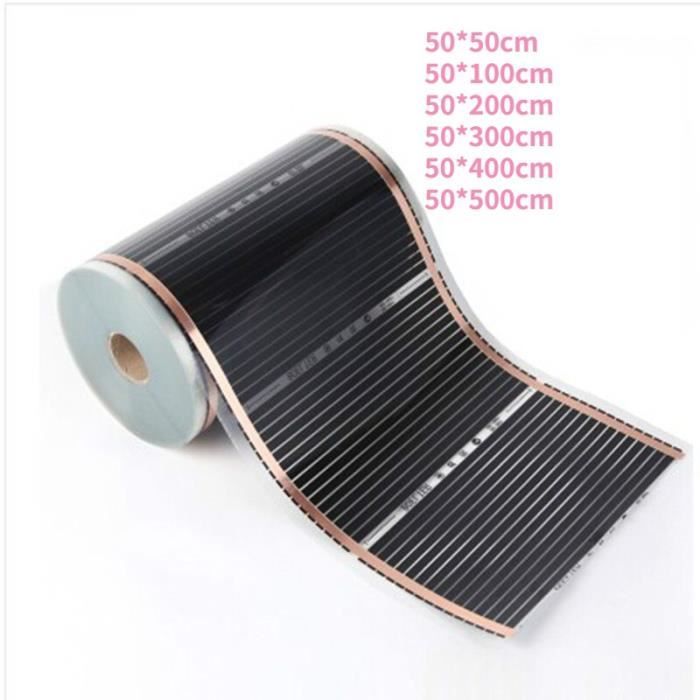 Acheter Film chauffant à infrarouge, système de sol électrique chaud, largeur 50CM, 220W/m2, tapis en feuille chauffante