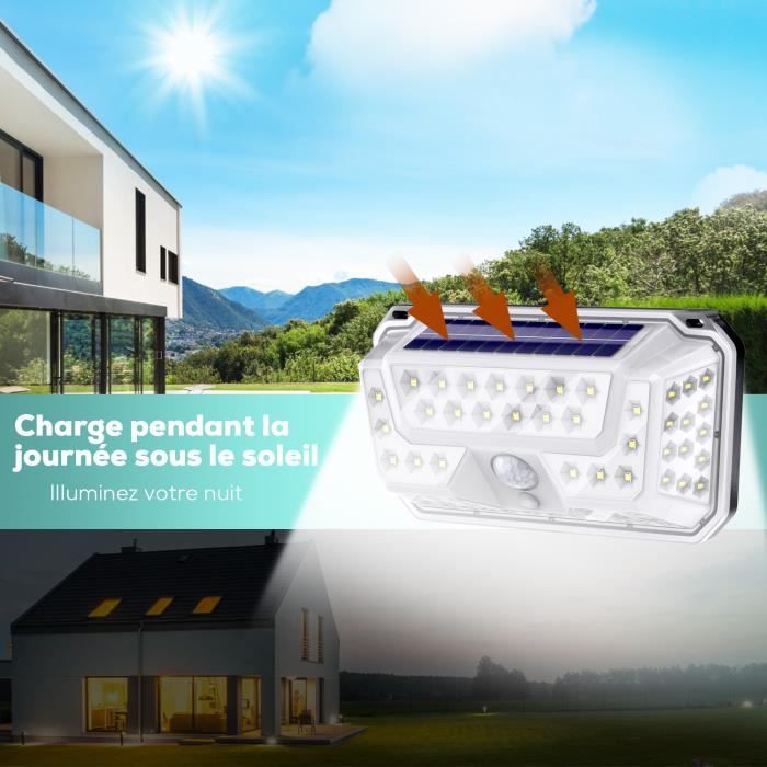 Lot De 2 Lampes Solaires D'extérieur 468 LED Avec Capteur De - Temu France