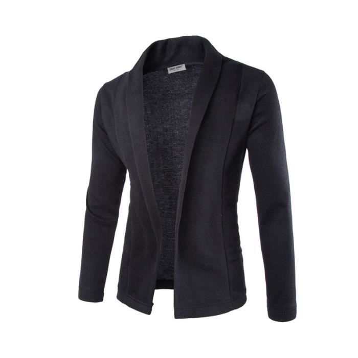 Cardigan Pour Hommes En Tricot Acrylique - Manches Longues, Boutonnage Simple, Avec Poches - Couleur Kaki, Taille XS