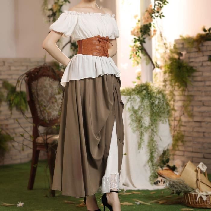 Jupe Médiévale Gothique Steampunk Femme Taille M - Noire Neuve Avec étiquettes