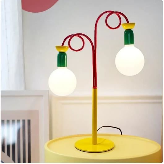 Lampe LED autoportante en bois avec trépied, design créatif