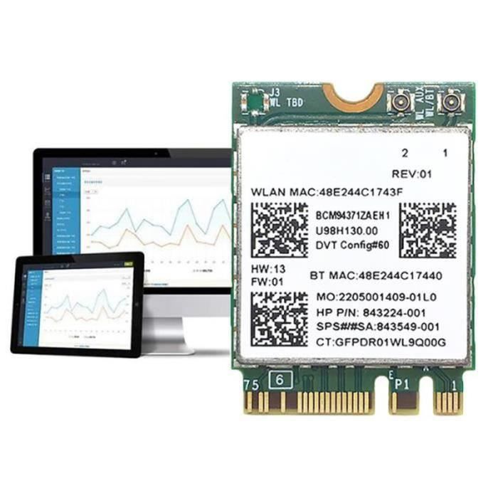 CARTE RESEAU FILAIRE - CARTE RESEAU SANS FIL pour Broadcom BCM94371 ...