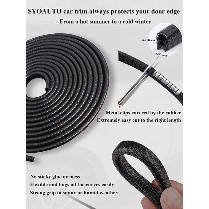 6 Protections Bord De Porte YOCDNOV - Autocollants Caoutchouc Noir, Anti-rayures Pour Voiture, SUV, Camion