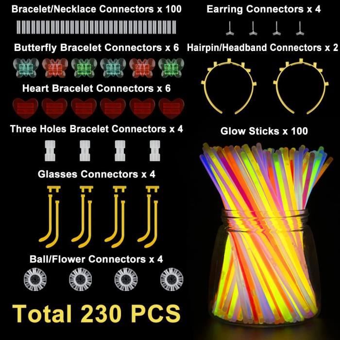 Bracelets fluo VERTS Pack de 100-Deco Lumineuse