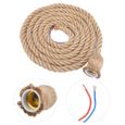 ARAMOX corde de chanvre de lampe 3m E27 Vintage corde de chanvre plafonnier Base suspension lampe porte-ampoule 85-265V-3