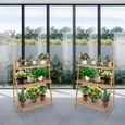 Porte-plantes pliable - B.LIVEM - Échelle de plantes - Bambou - 3 étages-3