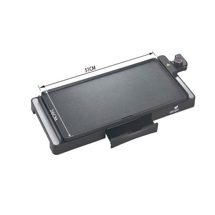 Plaque Chauffante électrique Senya XXL 2200W - Grand Plateau 51x25cm, Antiadhésif, Lave-vaisselle, 6-8 Personnes
