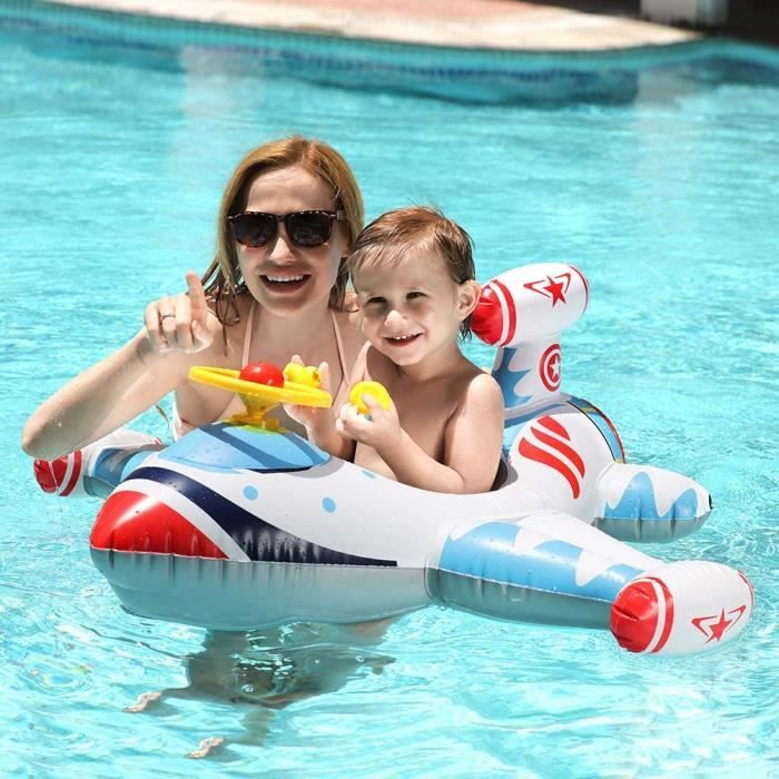 Herefun Anneau de Natatioébé Voiture, Siège de Piscine avec Pare Soleil